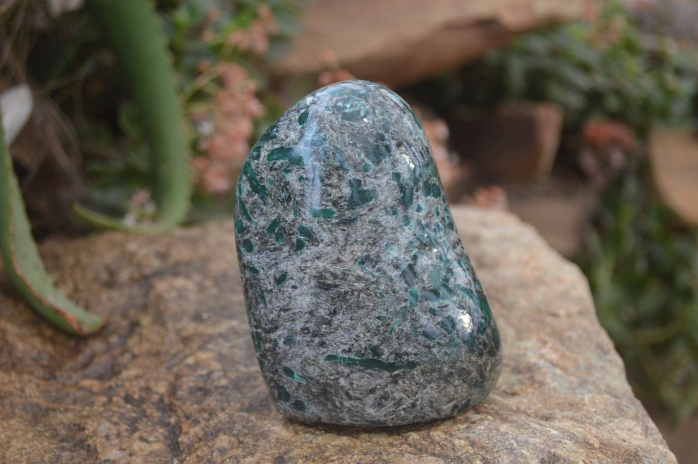 Polished Rare Emerald Mica In Matrix Standing Free Form x 1 From Mutoko, Zimbabwe - Toprock Gemstones and Minerals 