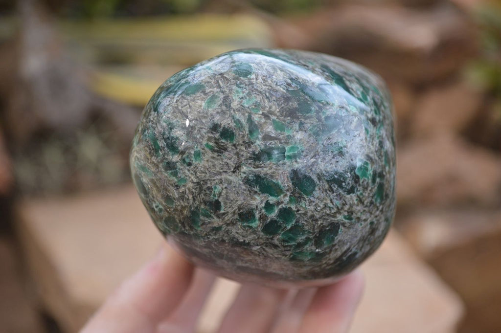 Polished Rare Emerald Mica In Matrix Standing Free Form x 1 From Mutoko, Zimbabwe - Toprock Gemstones and Minerals 
