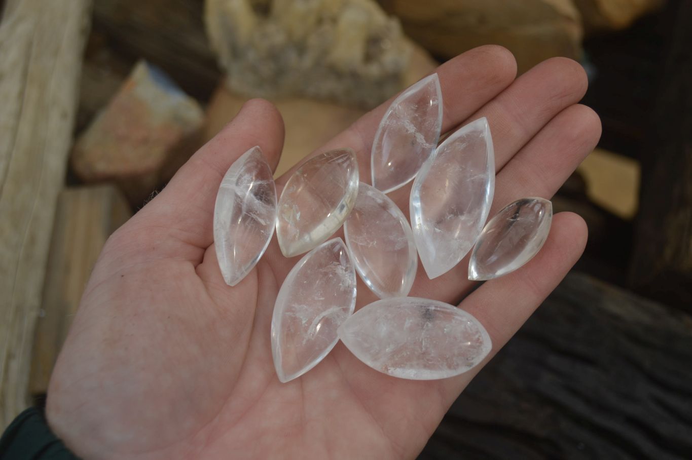 Polished Clear Quartz "Angel Tears" Pendant Pieces x 20 From Madagascar - Toprock Gemstones and Minerals 