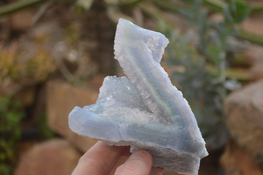 Natural Etched Blue Chalcedony Specimens x 3 From Nsanje, Malawi - Toprock Gemstones and Minerals 