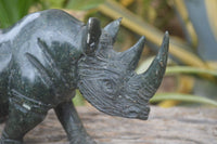 Polished Serpentine Rhino Carving x 1 From Zimbabwe - Toprock Gemstones and Minerals 