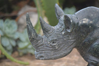 Polished Serpentine Rhino Carving x 1 From Zimbabwe - Toprock Gemstones and Minerals 