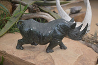 Polished Serpentine Rhino Carving x 1 From Zimbabwe - Toprock Gemstones and Minerals 