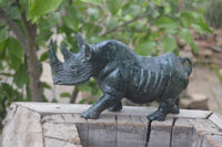 Polished Serpentine Rhino Carving x 1 From Zimbabwe - Toprock Gemstones and Minerals 