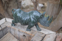 Polished Serpentine Rhino Carving x 1 From Zimbabwe - Toprock Gemstones and Minerals 