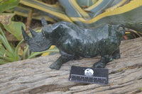 Polished Serpentine Rhino Carving x 1 From Zimbabwe - Toprock Gemstones and Minerals 