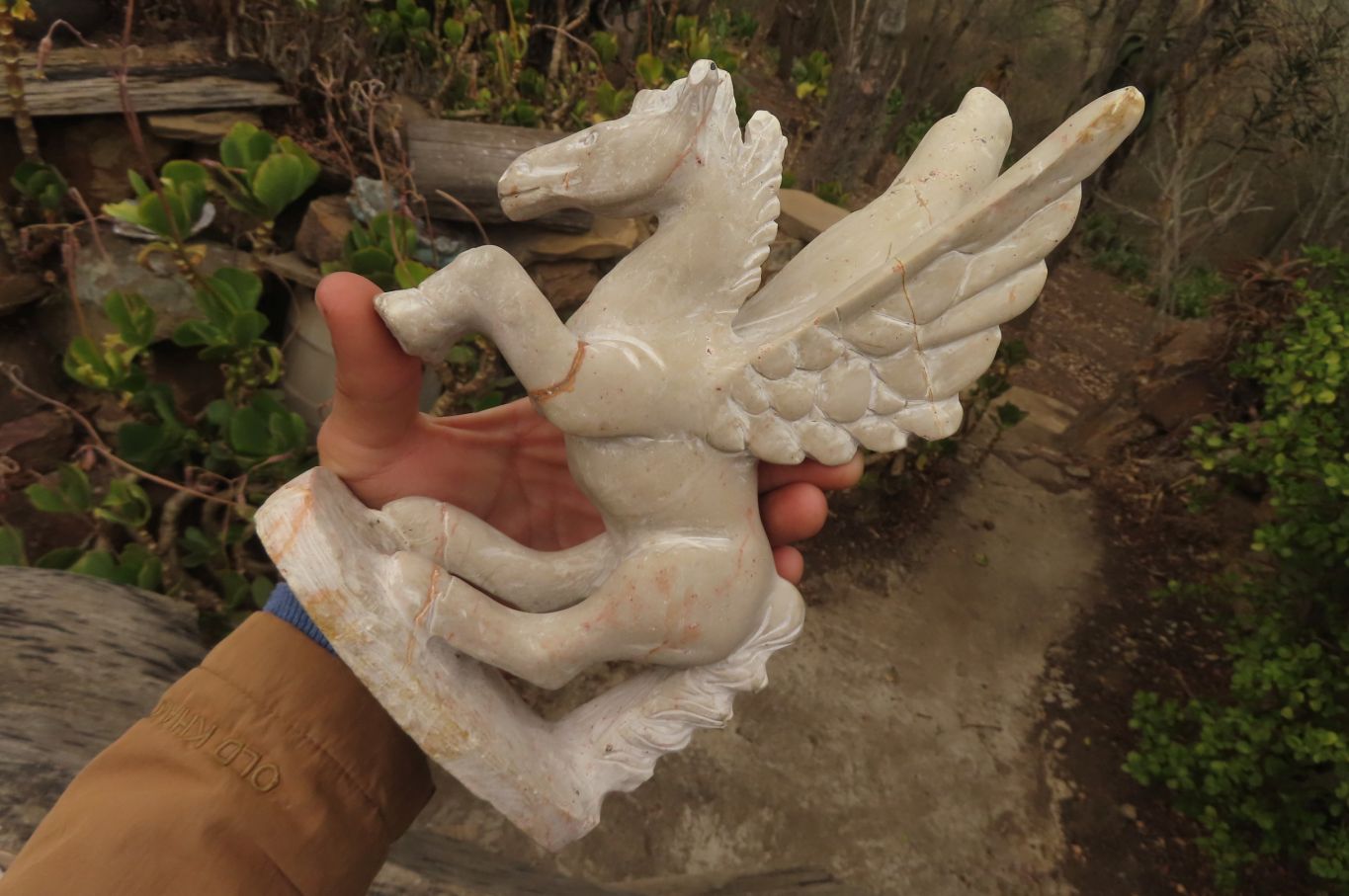 Polished White Marble Pegasus Carving x 1 From Zimbabwe - Toprock Gemstones and Minerals 