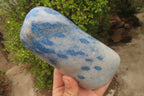 Polished Blue Spinel Quartz Standing Free Form x 1 From Madagascar - Toprock Gemstones and Minerals 