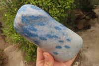 Polished Blue Spinel Quartz Standing Free Form x 1 From Madagascar - Toprock Gemstones and Minerals 