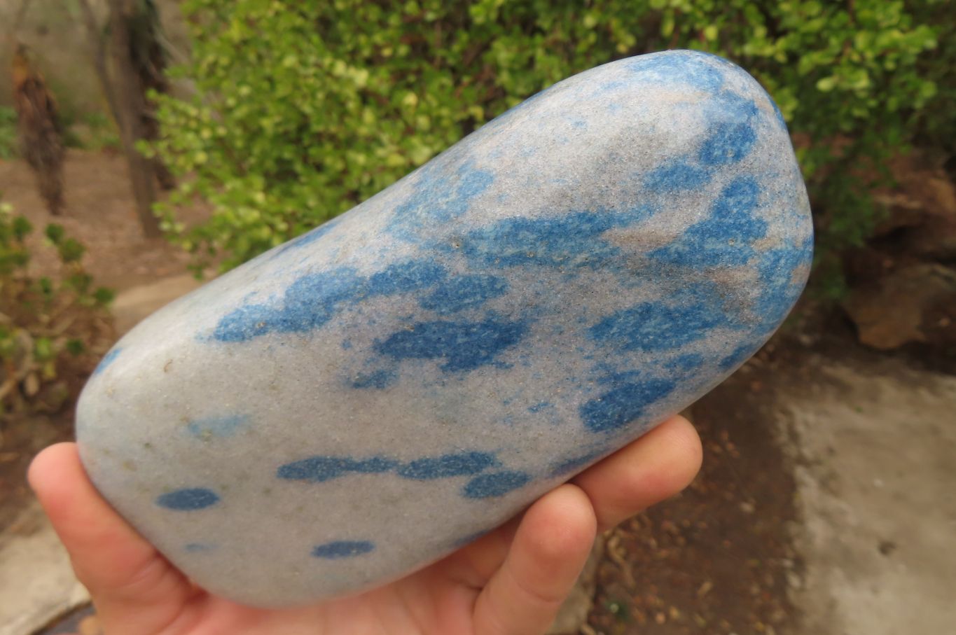 Polished Blue Spinel Quartz Standing Free Form x 1 From Madagascar - Toprock Gemstones and Minerals 