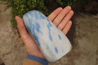 Polished Blue Spinel Quartz Standing Free Form x 1 From Madagascar - Toprock Gemstones and Minerals 