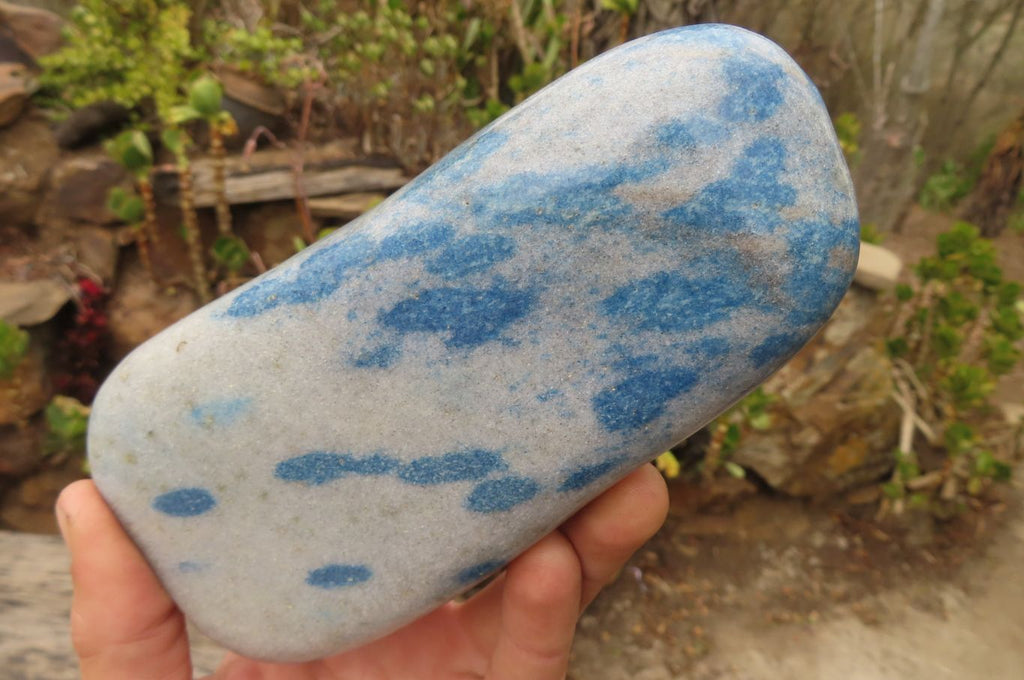 Polished Blue Spinel Quartz Standing Free Form x 1 From Madagascar - Toprock Gemstones and Minerals 