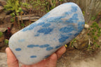 Polished Blue Spinel Quartz Standing Free Form x 1 From Madagascar - Toprock Gemstones and Minerals 