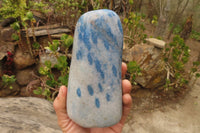 Polished Blue Spinel Quartz Standing Free Form x 1 From Madagascar - Toprock Gemstones and Minerals 