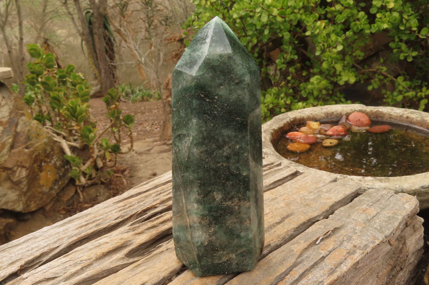 Polished Fuchsite Quartz Prism x 1 From Madagascar - Toprock Gemstones and Minerals 