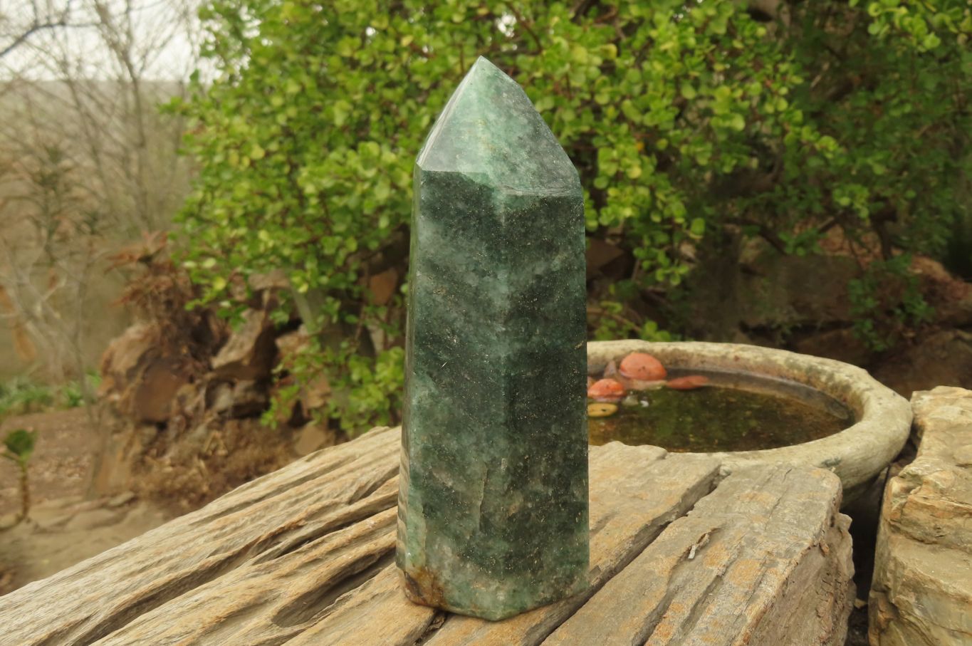 Polished Fuchsite Quartz Prism x 1 From Madagascar - Toprock Gemstones and Minerals 