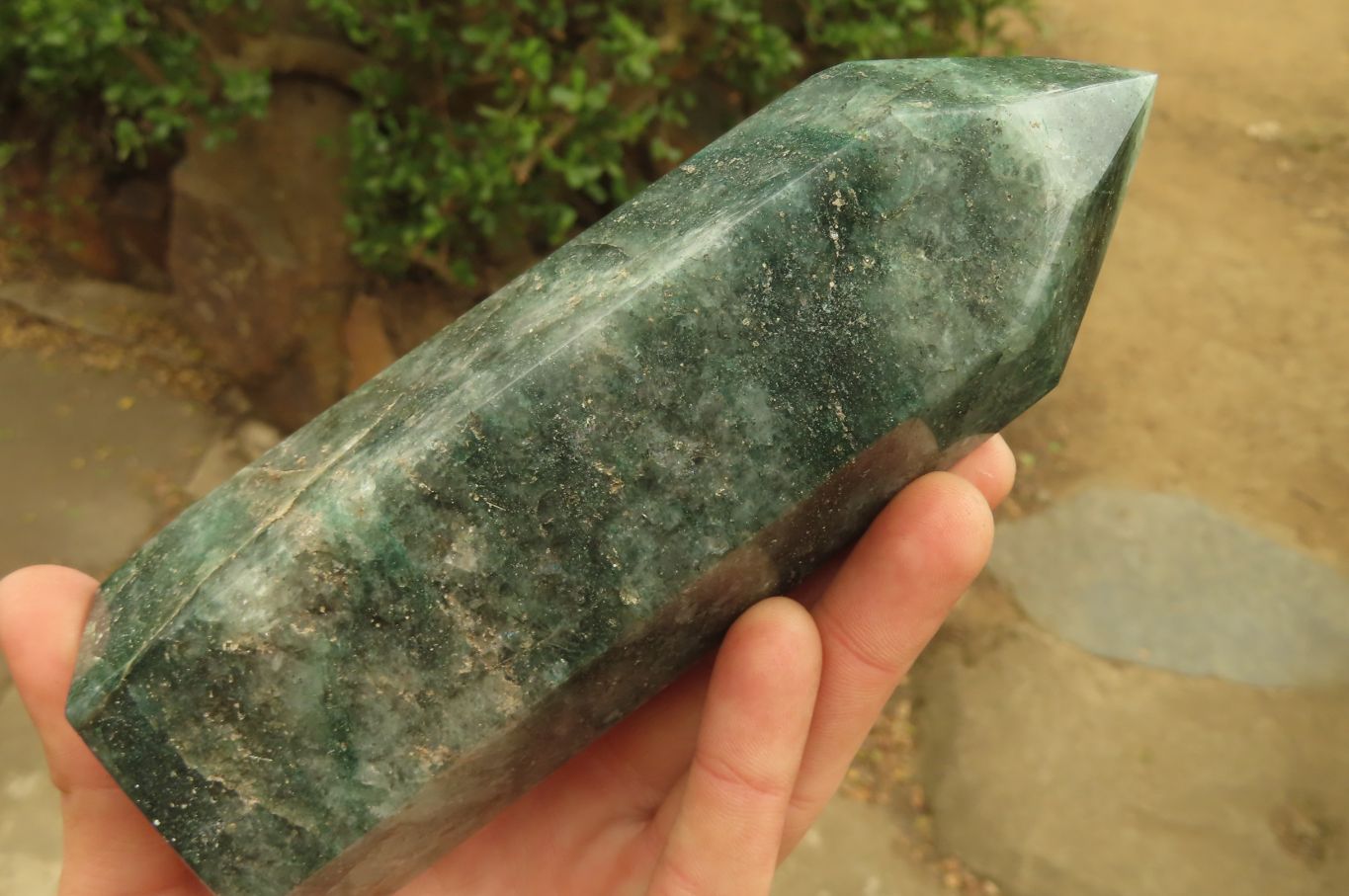 Polished Fuchsite Quartz Prism x 1 From Madagascar - Toprock Gemstones and Minerals 