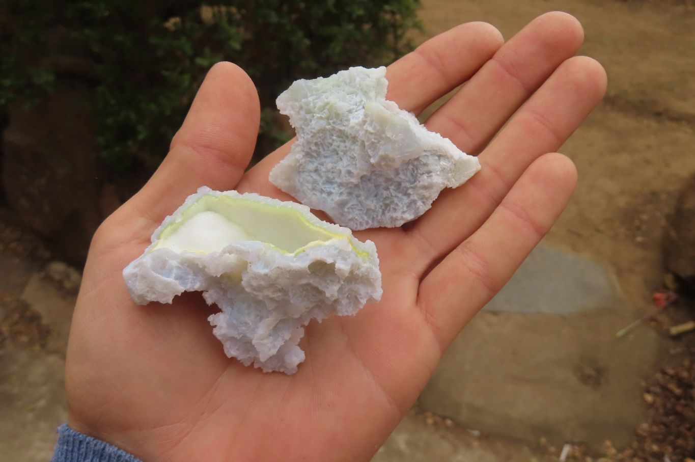 Natural Etched Blue Chalcedony Specimens x 35 From Malawi - Toprock Gemstones and Minerals 