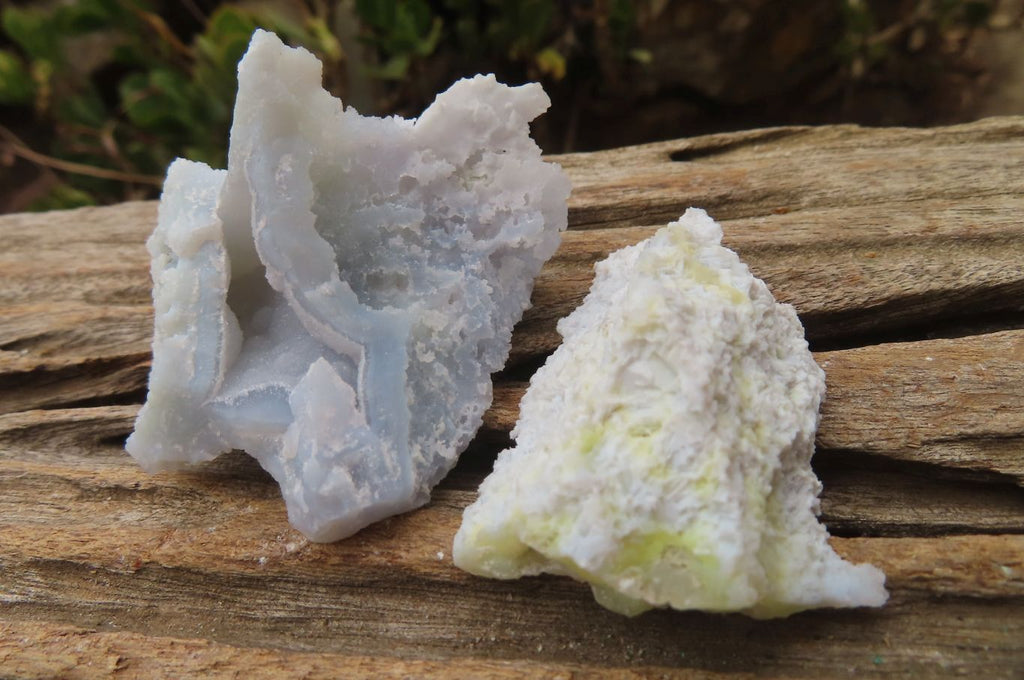 Natural Etched Blue Chalcedony Specimens x 35 From Malawi - Toprock Gemstones and Minerals 