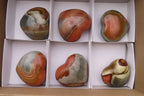 Polished Polychrome Jasper Hearts x 6 From Madagascar - Toprock Gemstones and Minerals 