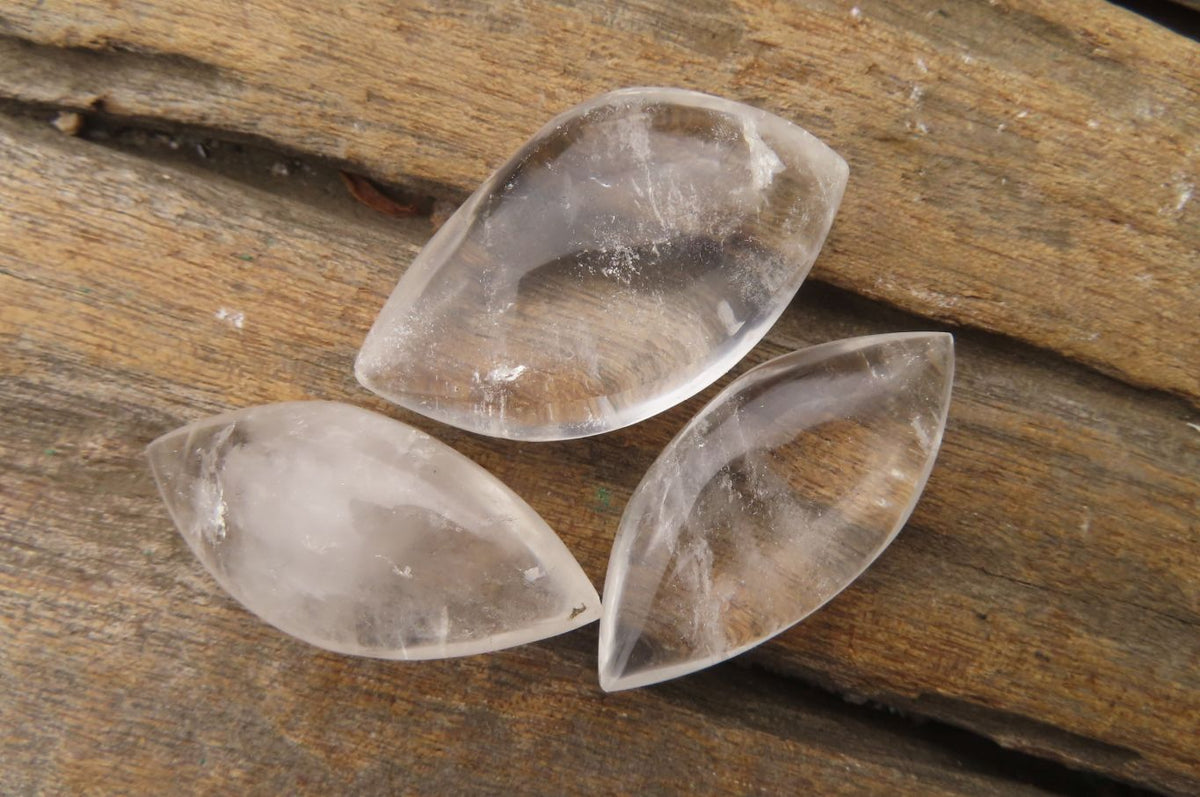 Polished Clear Quartz "Angel Tears" Pendant Pieces x 20 From Madagascar - Toprock Gemstones and Minerals 
