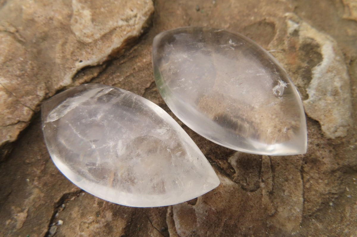 Polished Clear Quartz "Angel Tears" Pendant Pieces x 20 From Madagascar - Toprock Gemstones and Minerals 