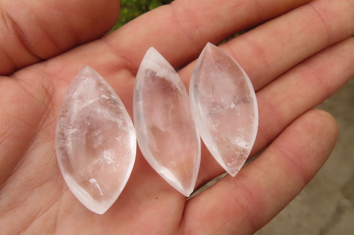 Polished Clear Quartz "Angel Tears" Pendant Pieces x 20 From Madagascar - Toprock Gemstones and Minerals 