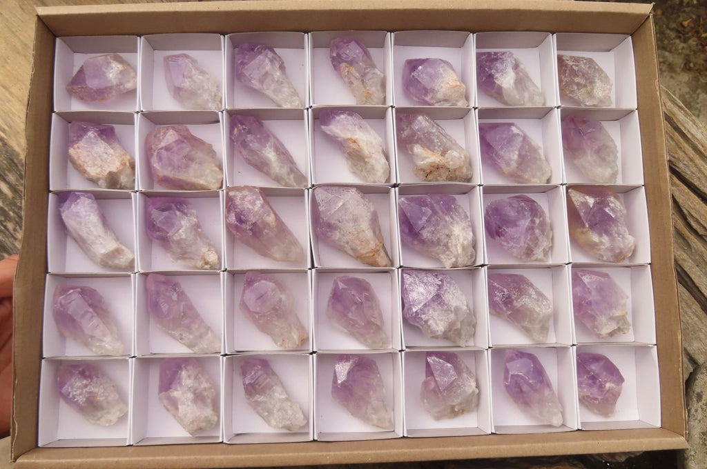 Natural Jacaranda Amethyst Single Crystals x 35 From Zambia - Toprock Gemstones and Minerals 