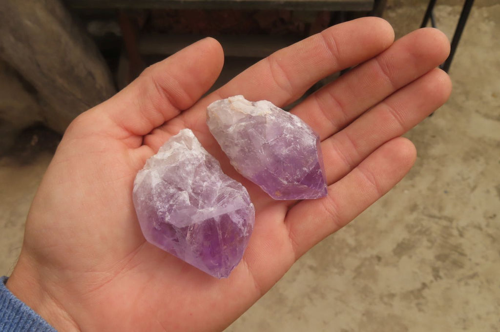 Natural Jacaranda Amethyst Single Crystals x 35 From Zambia - Toprock Gemstones and Minerals 