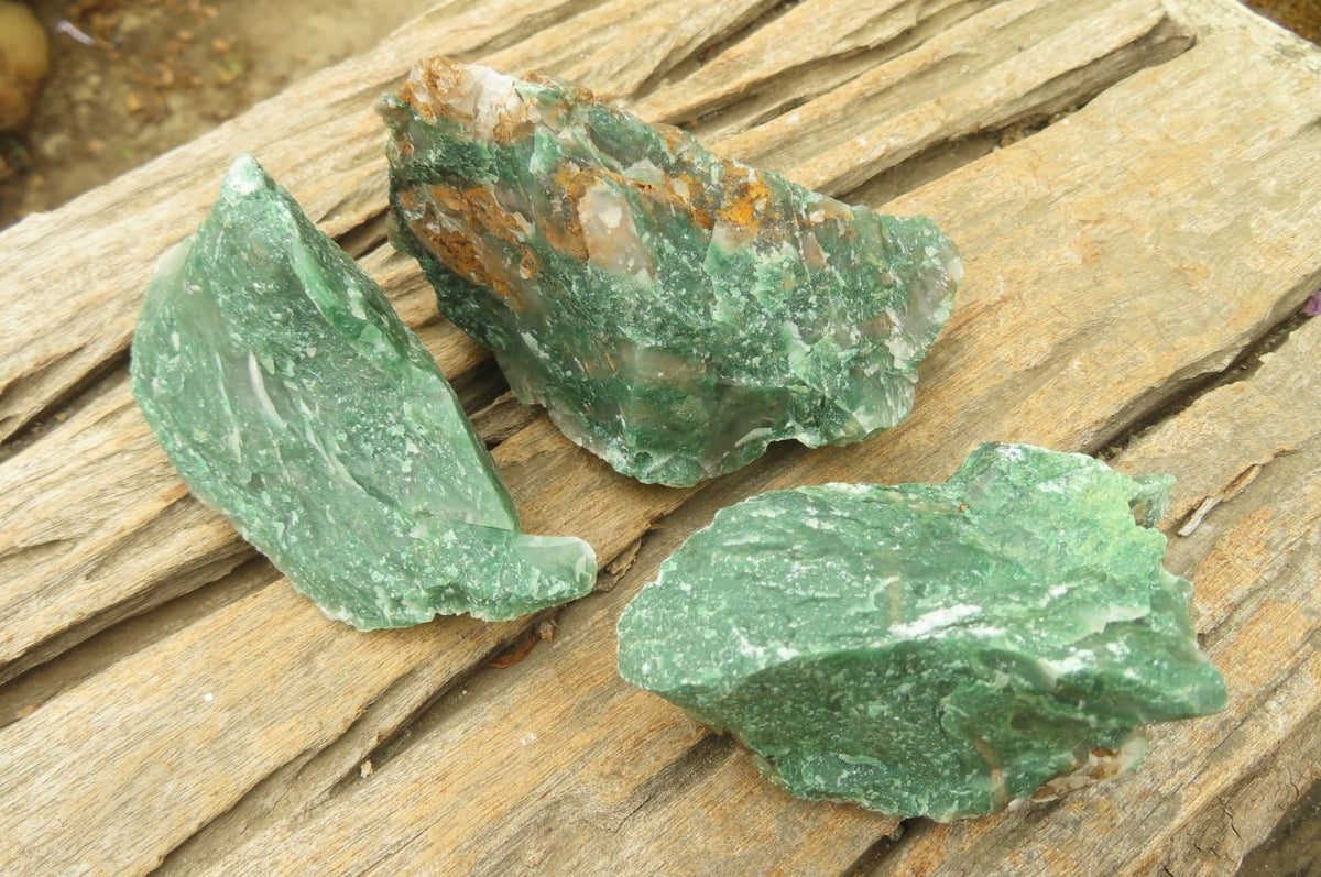 Natural Green Jade Specimens x 12 From Swaziland - Toprock Gemstones and Minerals 