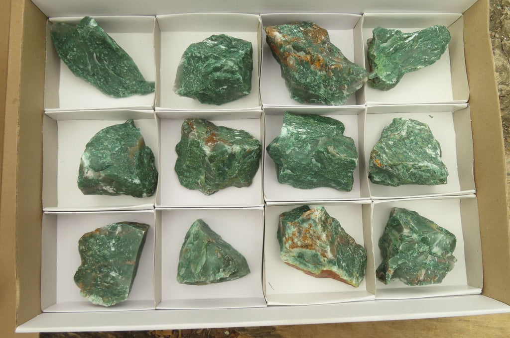 Natural Green Jade Specimens x 12 From Swaziland - Toprock Gemstones and Minerals 