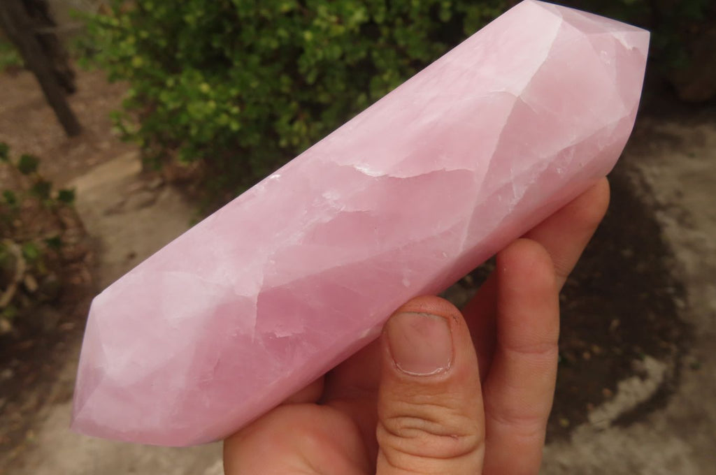 Polished Rose Quartz Crystals x 3 From Madagascar - Toprock Gemstones and Minerals 