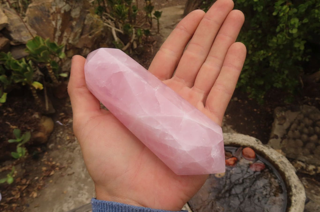 Polished Rose Quartz Crystals x 3 From Madagascar - Toprock Gemstones and Minerals 