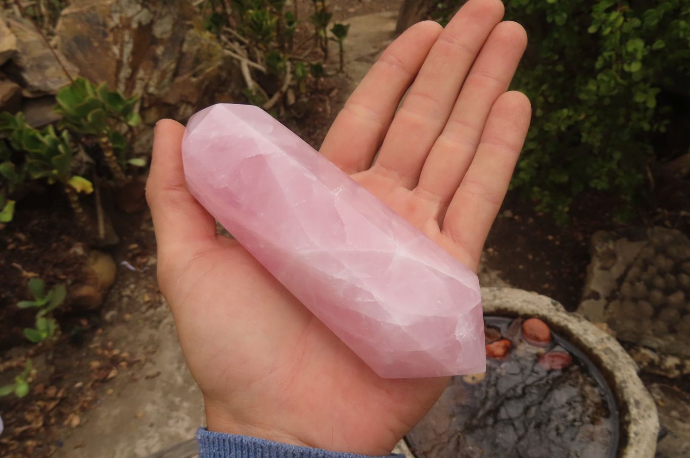 Polished Rose Quartz Crystals x 3 From Madagascar - Toprock Gemstones and Minerals 