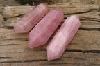 Polished Rose Quartz Crystals x 3 From Madagascar - Toprock Gemstones and Minerals 