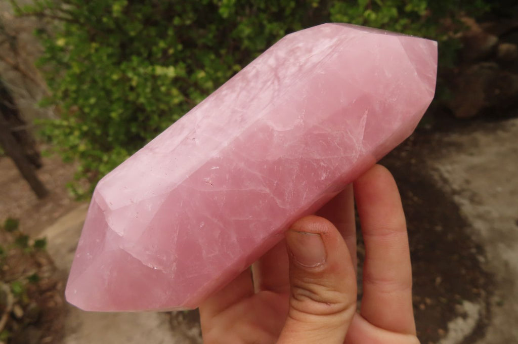 Polished Rose Quartz Crystals x 3 From Madagascar - Toprock Gemstones and Minerals 