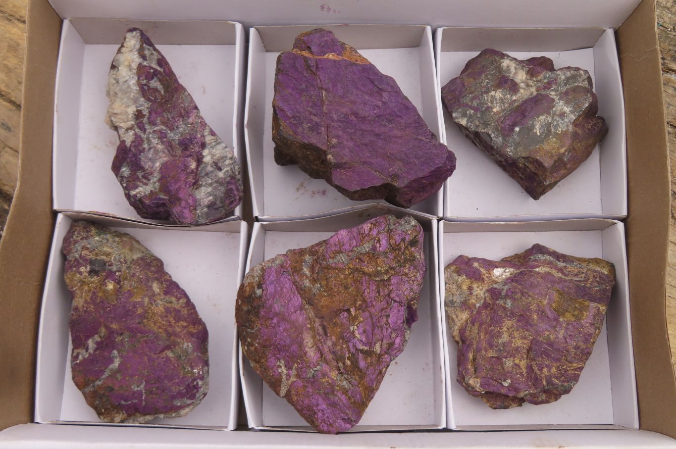 Natural Metallic Purpurite Cobbed Specimens x 6 From Erongo, Namibia - Toprock Gemstones and Minerals 