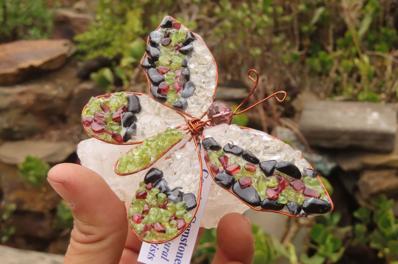 Hand Made Large Gemstone Butterfly - sold per piece From South Africa - Toprock Gemstones and Minerals 