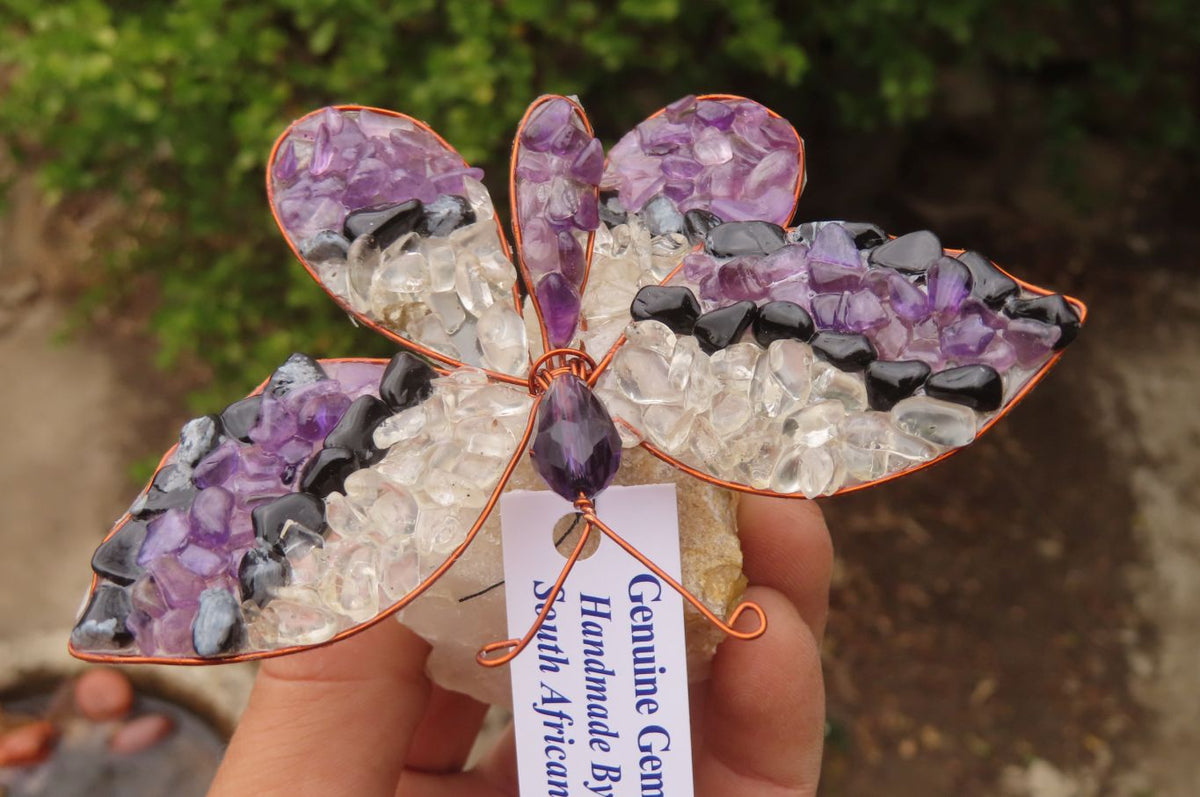 Hand Made Large Gemstone Butterfly - sold per piece From South Africa - Toprock Gemstones and Minerals 