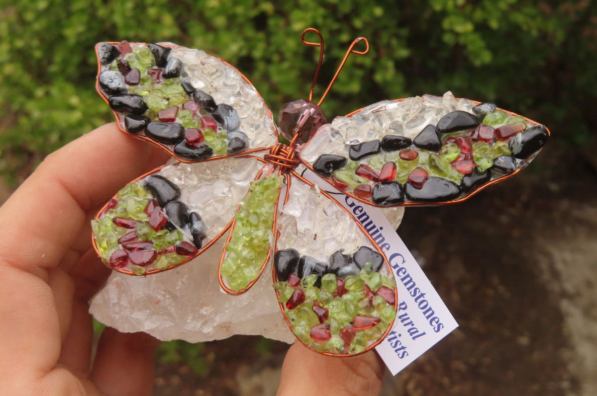 Hand Made Large Gemstone Butterfly - sold per piece From South Africa - Toprock Gemstones and Minerals 