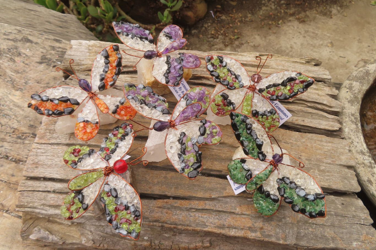 Hand Made Large Gemstone Butterfly - sold per piece From South Africa - Toprock Gemstones and Minerals 