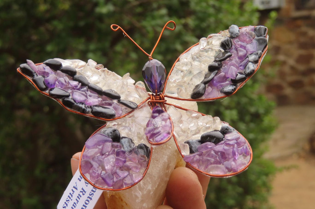 Hand Made Large Gemstone Butterfly - sold per piece From South Africa - Toprock Gemstones and Minerals 
