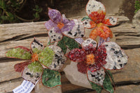 Hand Made Large Gemstone Orchid Flower - sold per piece From South Africa
