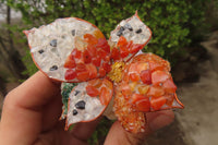 Hand Made Large Gemstone Orchid Flower - sold per piece From South Africa