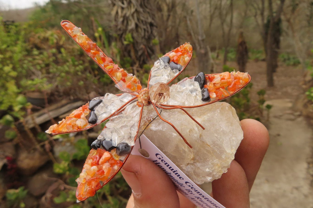 Hand Made Large Gemstone Dragonfly - sold per piece From South Africa - Toprock Gemstones and Minerals 