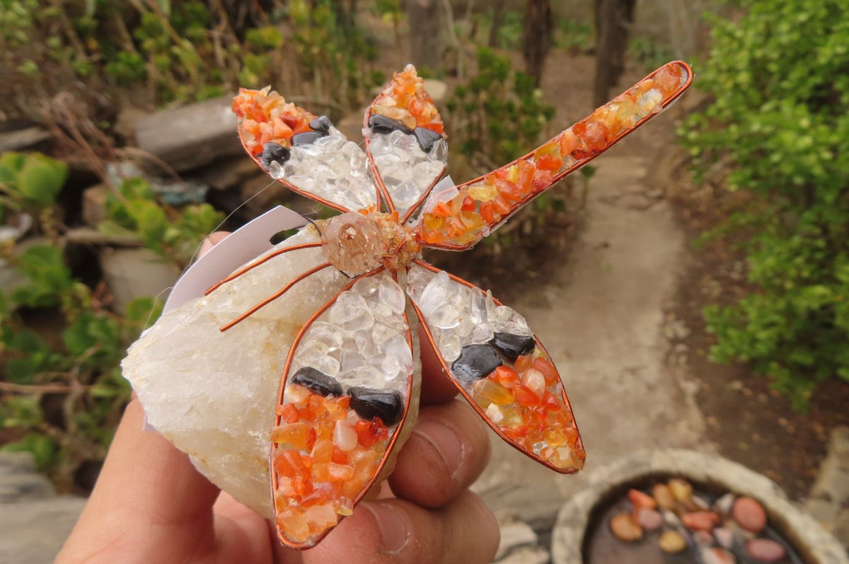 Hand Made Large Gemstone Dragonfly - sold per piece From South Africa - Toprock Gemstones and Minerals 