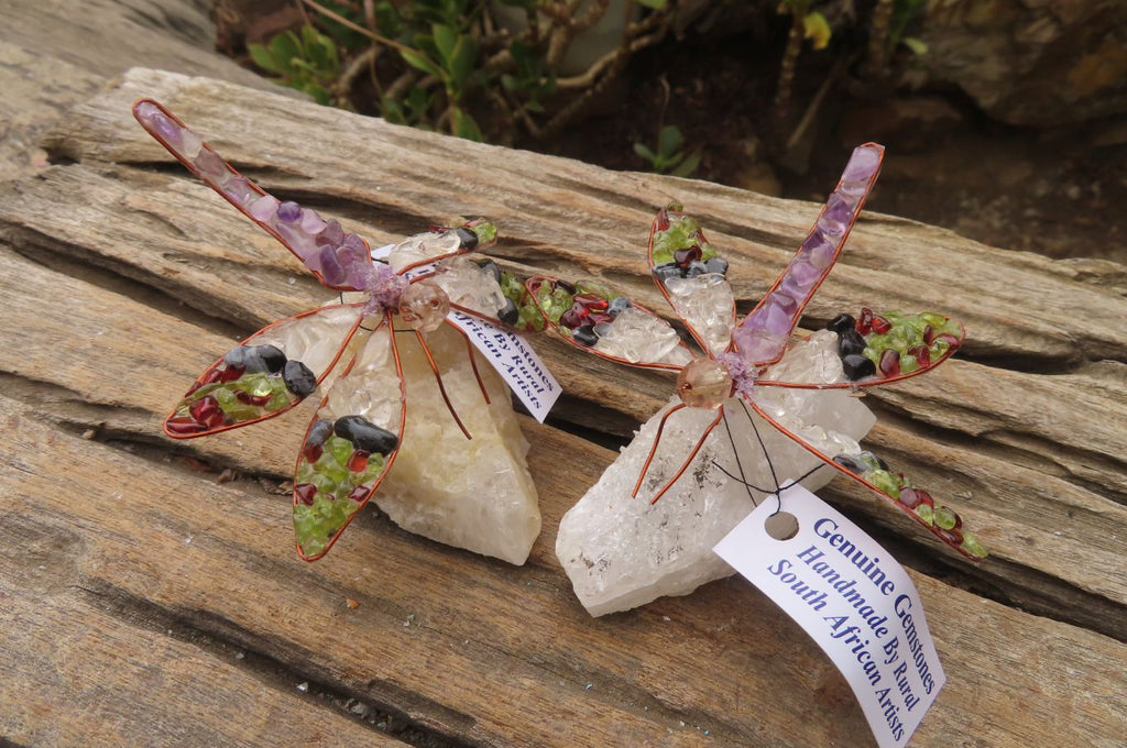 Hand Made Large Gemstone Dragonfly - sold per piece From South Africa - Toprock Gemstones and Minerals 