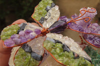 Hand Made Medium Gemstone Butterfly With Rose - sold per piece From South Africa