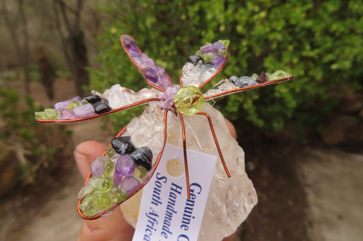 Hand Made Small Gemstone Dragonfly - sold per piece From South Africa - Toprock Gemstones and Minerals 