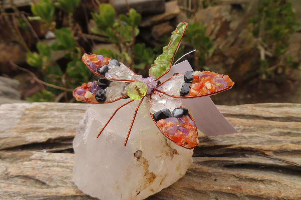 Hand Made Small Gemstone Dragonfly - sold per piece From South Africa - Toprock Gemstones and Minerals 
